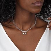 Cara Double Layer Necklace [Sterling Silver] - With Initial Charms