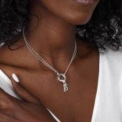 Cara Double Layer Necklace [Sterling Silver] - With Initial Charms