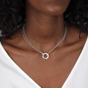 Cara Double Layer Necklace [Sterling Silver] - With Name Charms