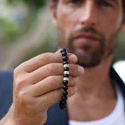 Serene Black Onyx Men Name Bracelet 