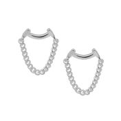 Closed Link Chain Earrings [Sterling Silver]