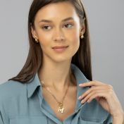 Crystal Bubble Initial Necklace [18K Gold Plated]