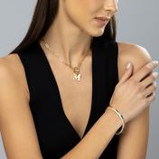 Crystal Bubble Initial Necklace [18K Gold Plated]