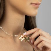 Crystal Bubble Initial Necklace [18K Gold Plated]