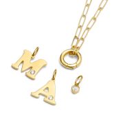 Crystal Bubble Initial Necklace [18K Gold Plated]