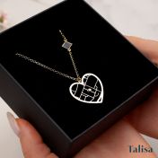 Ties of Heart Map Necklace with Nano Bible [18K Gold Vermeil]