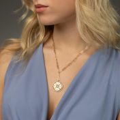 Compass Initials Necklace with Nano Bible [18K Gold Plated] 
