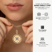 Compass Initials Necklace with Nano Bible [18K Gold Plated] 