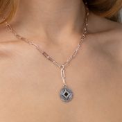 Personalized Compass Necklace with Nano Bible [Sterling Silver]