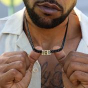 Cross Dark Cuban Link Chain With Names [Gold Plated] - 6MM