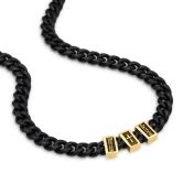 Cross Dark Cuban Link Chain With Names [Gold Plated] - 6MM