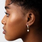 White Crystals Pearl Earrings