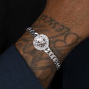 Cuban Link Chain Map Bracelet [Sterling Silver]