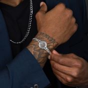 Cuban Link Chain Map Bracelet [Sterling Silver]