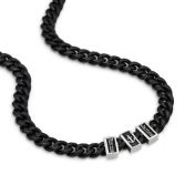 Family Anchor Dark Cuban Link Chain Name Necklace