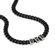 Cross Dark Cuban Link Chain With Names - 6MM