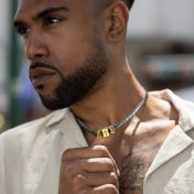 Diamond Cross Dark Cuban Link Chain With Names [18K Gold Plated]