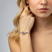 Diamond Spot Silhouette Map Bracelet [Sterling Silver]