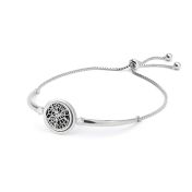 Diamond Spot Silhouette Map Bracelet [Sterling Silver]