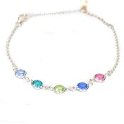 Shining Stars Birthstone Bracelet - Sterling Silver