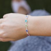 Shining Stars Birthstone Bracelet - Sterling Silver