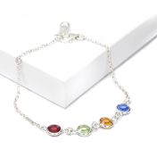 Shining Stars Birthstone Bracelet - Sterling Silver