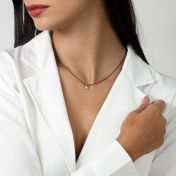 Enchanted Sparkle Necklace with a Diamond in 14k Gold [Black Sterling Silver Chain]