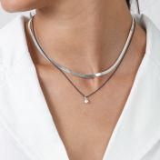 Enchanted Sparkle Diamond Necklace [Black Sterling Silver Chain]