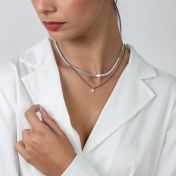 Enchanted Sparkle Diamond Necklace [Black Sterling Silver Chain]