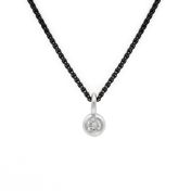 Enchanted Sparkle Diamond Necklace [Black Sterling Silver Chain]