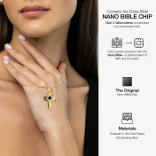 Engraved Cross Necklace with Nano Bible [18K Gold Vermeil]