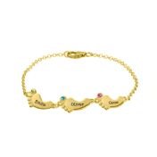Footsteps Name and Birthstone Bracelet