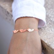 Family Path Name and Birthstone Bracelet [18K Rose Gold Plated]