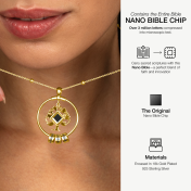 Family Tree Name Necklace With Nano Bible [18K Gold Plated]