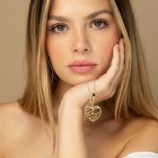 Ties of Heart Map Necklace with Nano Bible [18K Gold Vermeil]