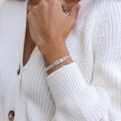 Herringbone Name Bracelet [Sterling Silver]