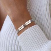 Herringbone Name Bracelet [Sterling Silver]