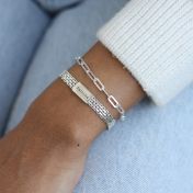 Herringbone Name Bracelet [Sterling Silver]