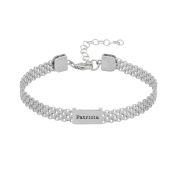Herringbone Name Bracelet [Sterling Silver]