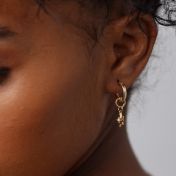 Star Hoop Earrings [white crystals]