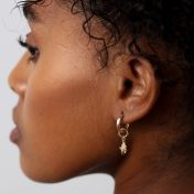 Star Hoop Earrings [white crystals]