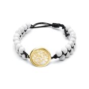 Howlite Map Bracelet [14 Karat Gold]