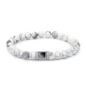 Howlite Men Bracelet with Nano Bible 