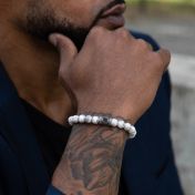 Howlite Men Bracelet with Nano Bible 