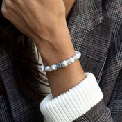 Howlite Women Name Bracelet With Nano Bible [Sterling Silver]