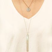 Classic Round Initial Braille Necklace - Silver Plated
