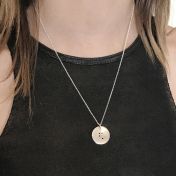 Classic Round Initial Braille Necklace - Silver Plated