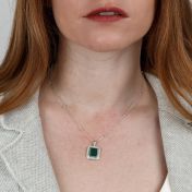 Touch of Nature Malachite Necklace - White Crystals [Sterling Silver]