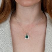 Touch of Nature Malachite Necklace - White Crystals [Sterling Silver]