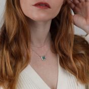 Touch of Nature Malachite Necklace - Horizontal [Sterling Silver]